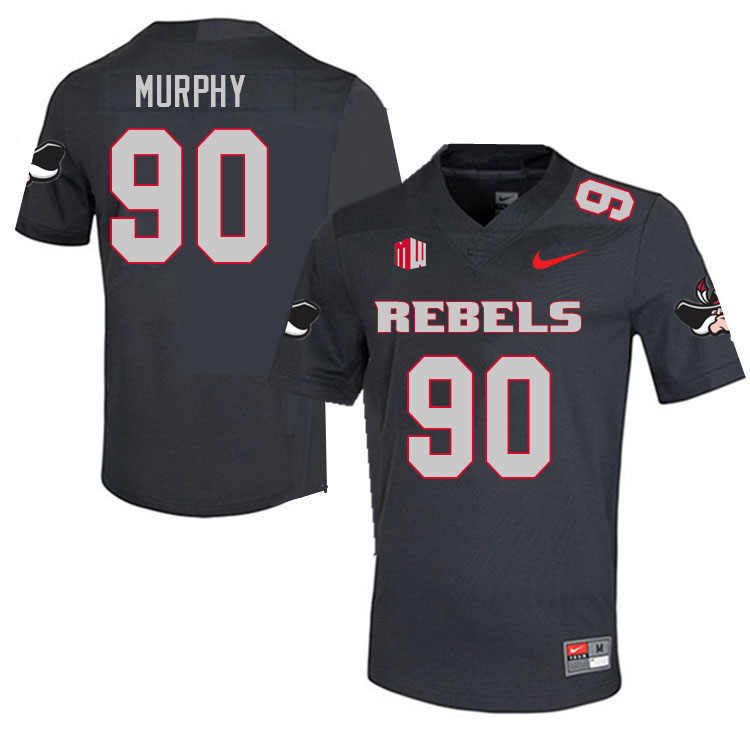 Men #90 Connor Murphy UNLV Rebels College Football Jerseys Sale-Charcoal - Click Image to Close